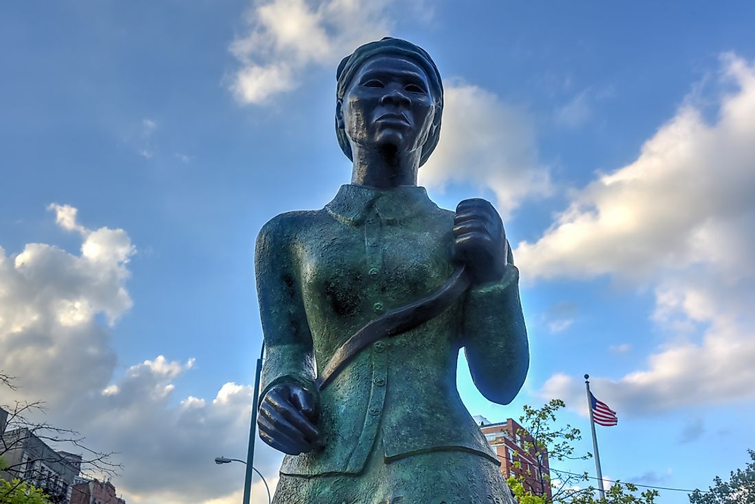 A statue of Harriet Tubman in Harlem, New York. Editorial credit: Felix Lipov / Shutterstock.com. 