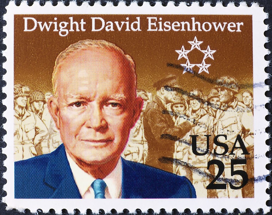 A stamp commemorating President Eisenhower. Editorial credit: spatuletail / Shutterstock.com.