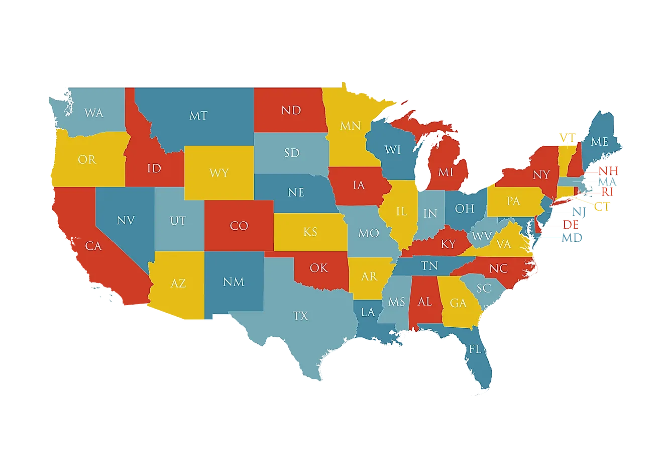 USA States map