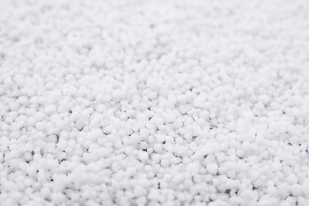 Graupel has the appearance of small, squishy snow balls.