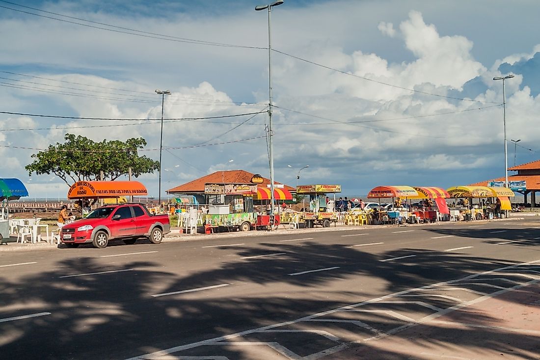 Food stalls in Macapá, Amapá. Editorial credit: Matyas Rehak / Shutterstock.com.