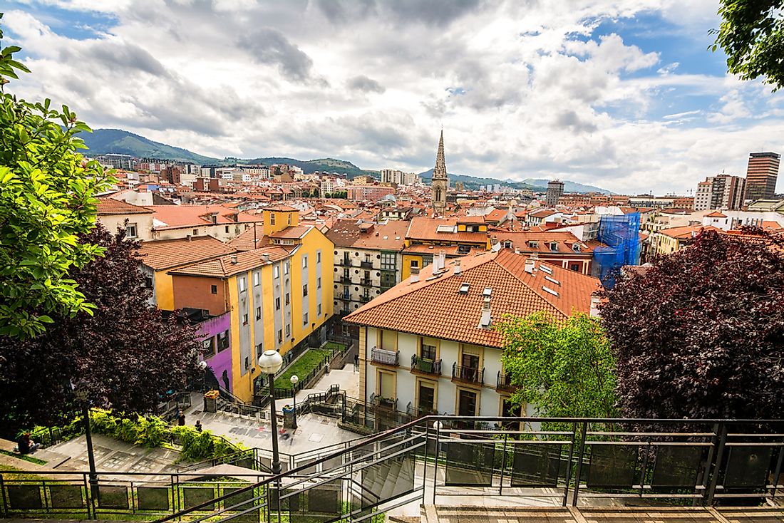 A panoramic view of Bilbao, one of Spain's major cities. 