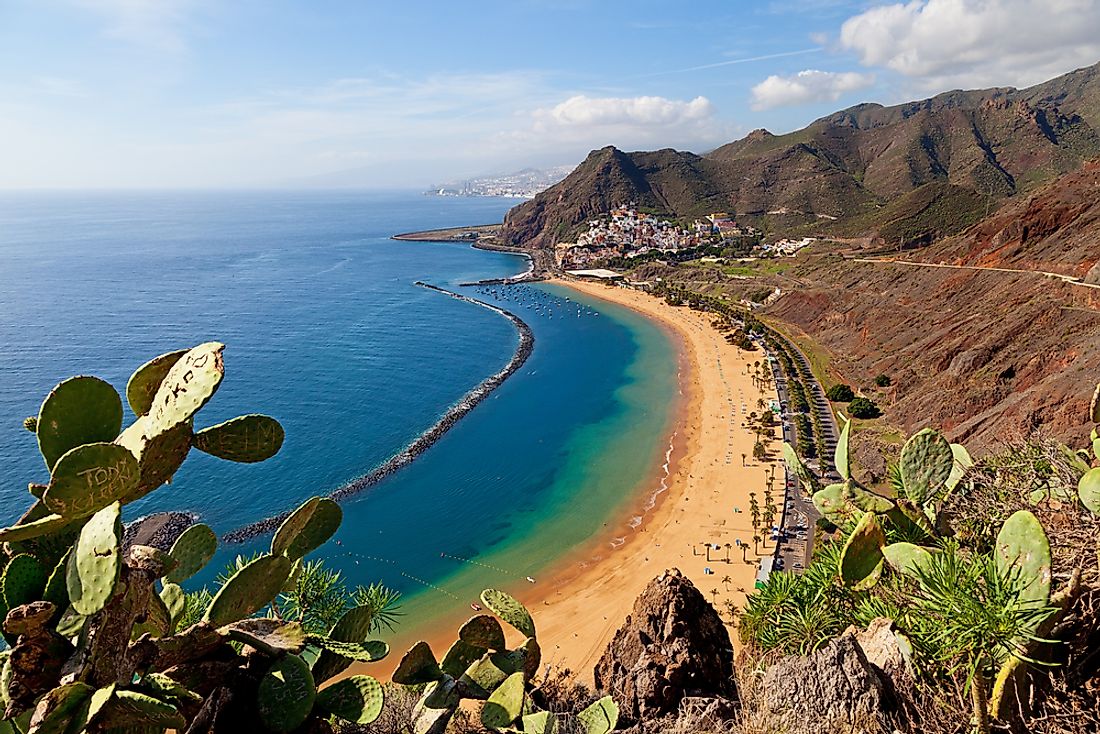 A beach on the island of Tenerife. 