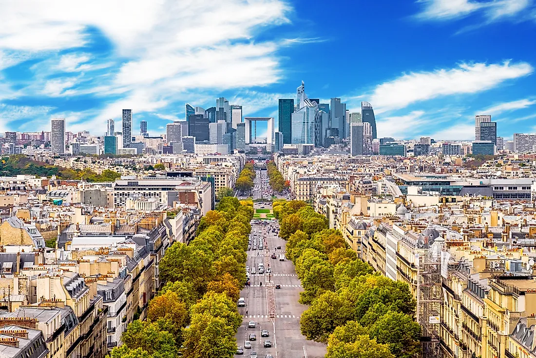 The Champs-Élysées with La Défense in the background. 