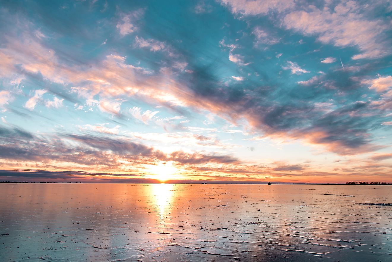 Lake St. Clair at Sunset in Michigan State