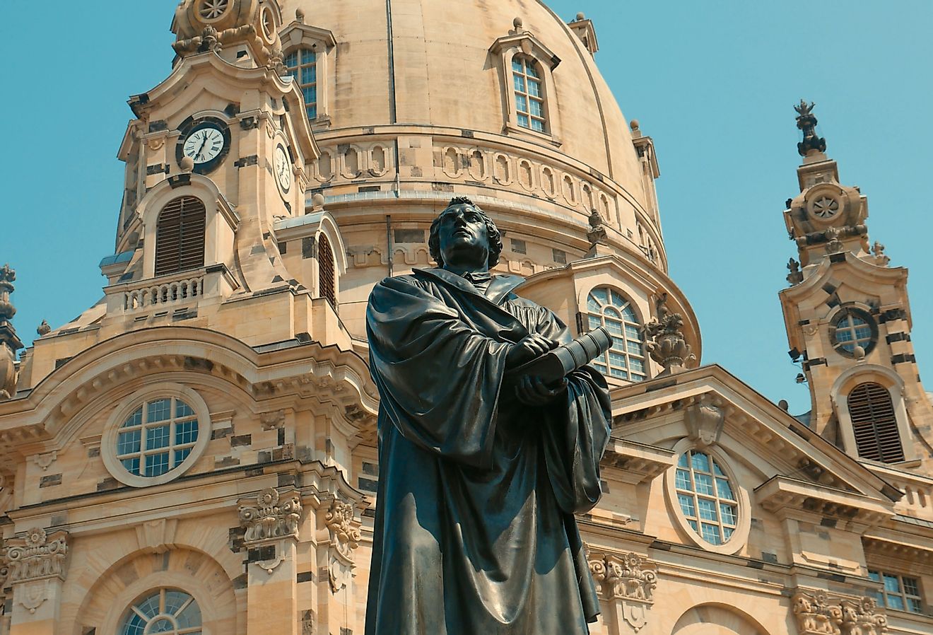 Monument of Martin Luther, the founder of the Protestant Reformation. Image credit Igor Banaszczyk via Shutterstock