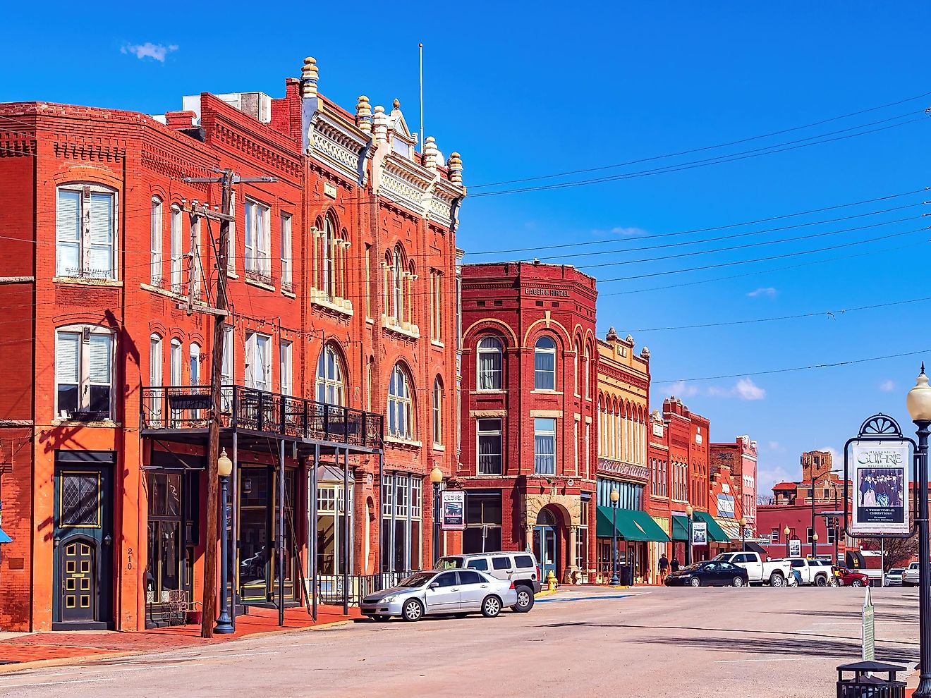 Downtown Guthrie, Oklahoma. Editorial credit: Kit Leong / Shutterstock.com