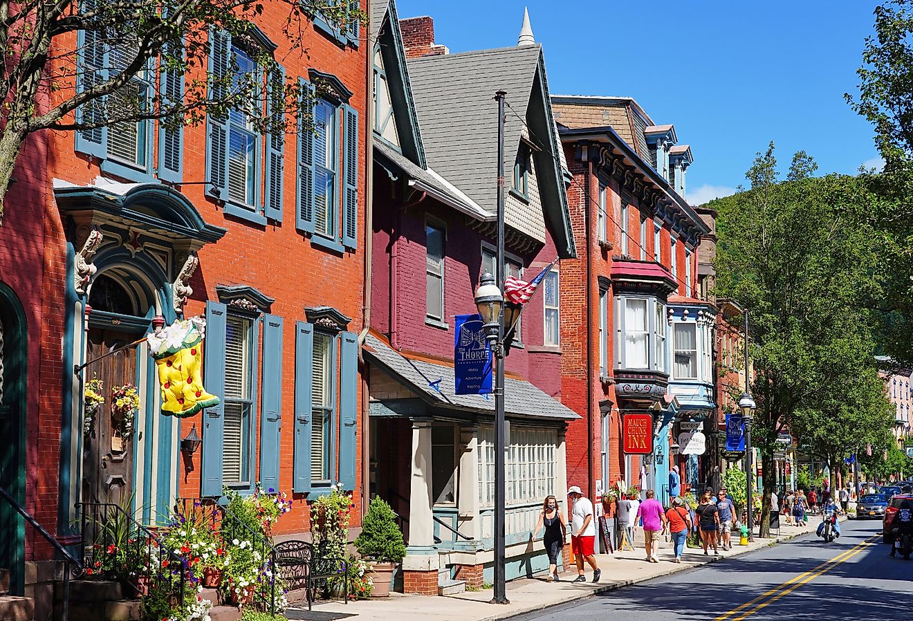 Historic town of Jim Thorpe (formerly Mauch Chunk) in the Lehigh Valley in Carbon County, Pennsylvania, United States. Image credit EQRoy via Shutterstock