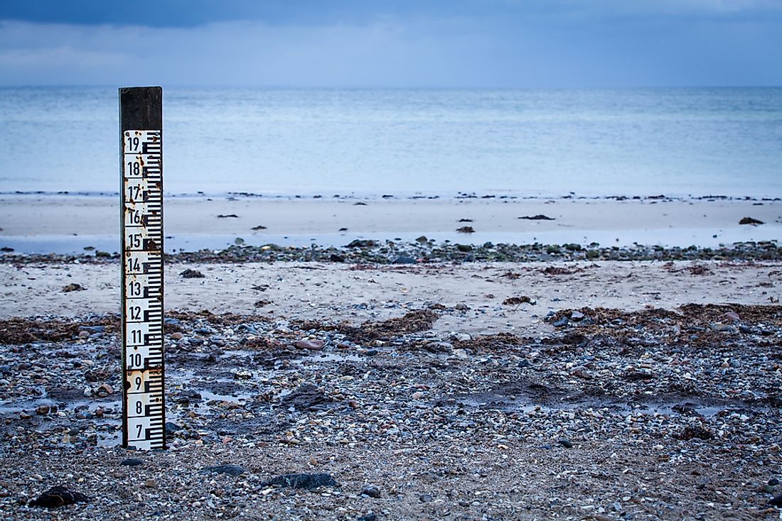Tidal markers measure the incoming tides.