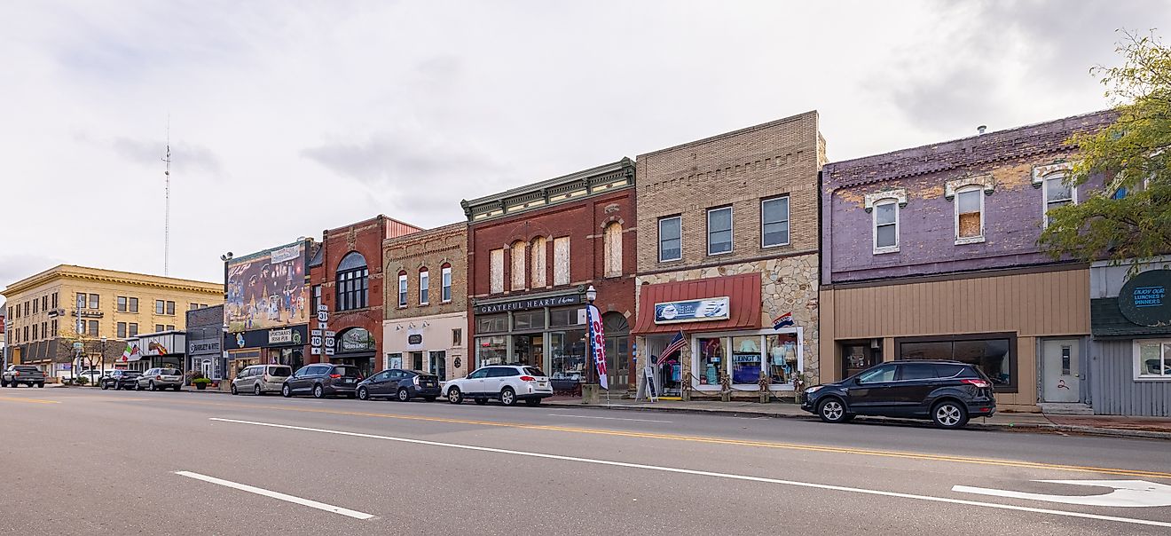 The business district on Ludington Avenue, Ludington, Michigan