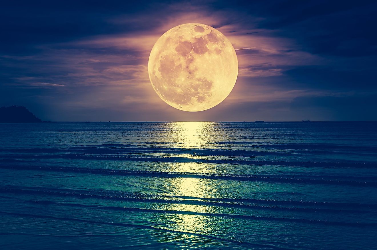 moon and sea
