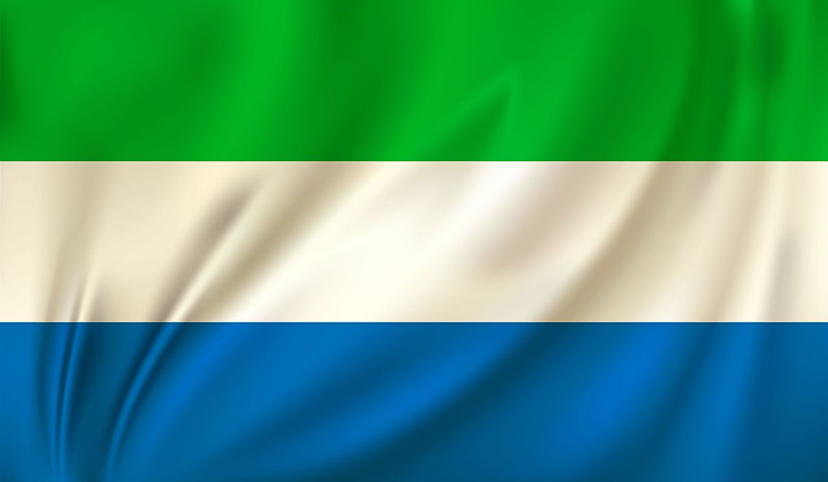 The flag of Sierra Leone.
