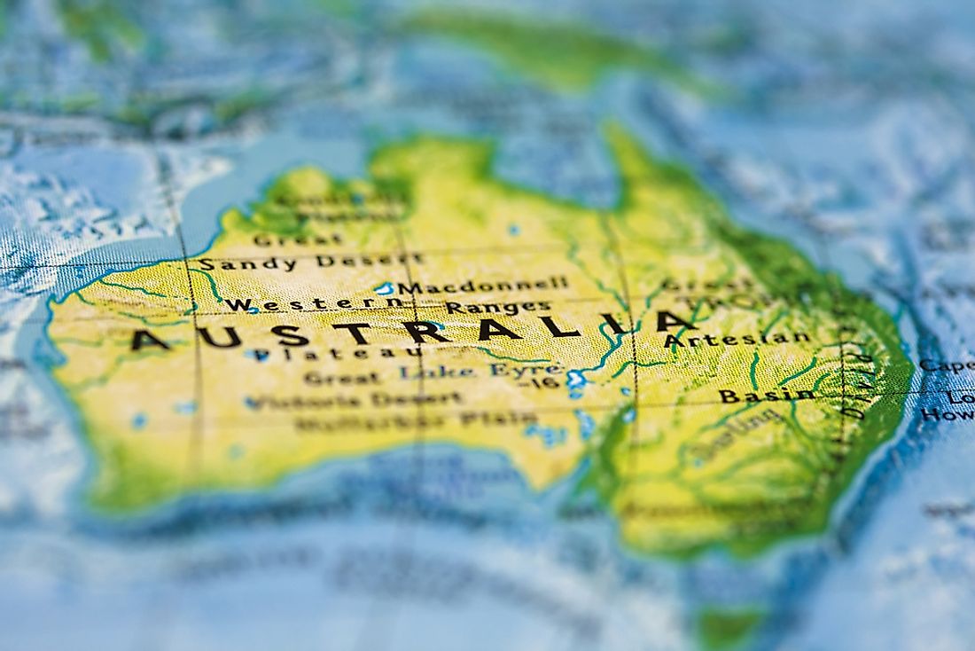 The country of Australia occupies most of the continent of Australia. 