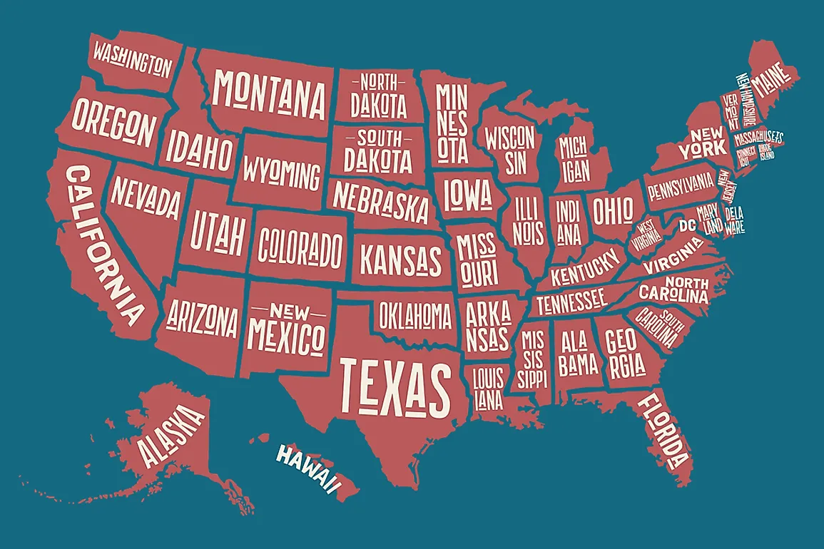 Sixteen states, along with the District of Columbia, are separated from water bodies by just one other state.