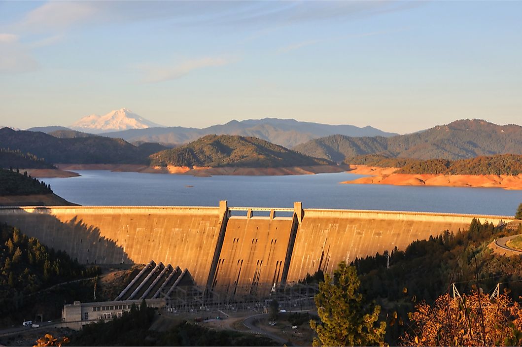 The Shasta Dam is responsible for creating Shasta Lake, California's largest reservoir.