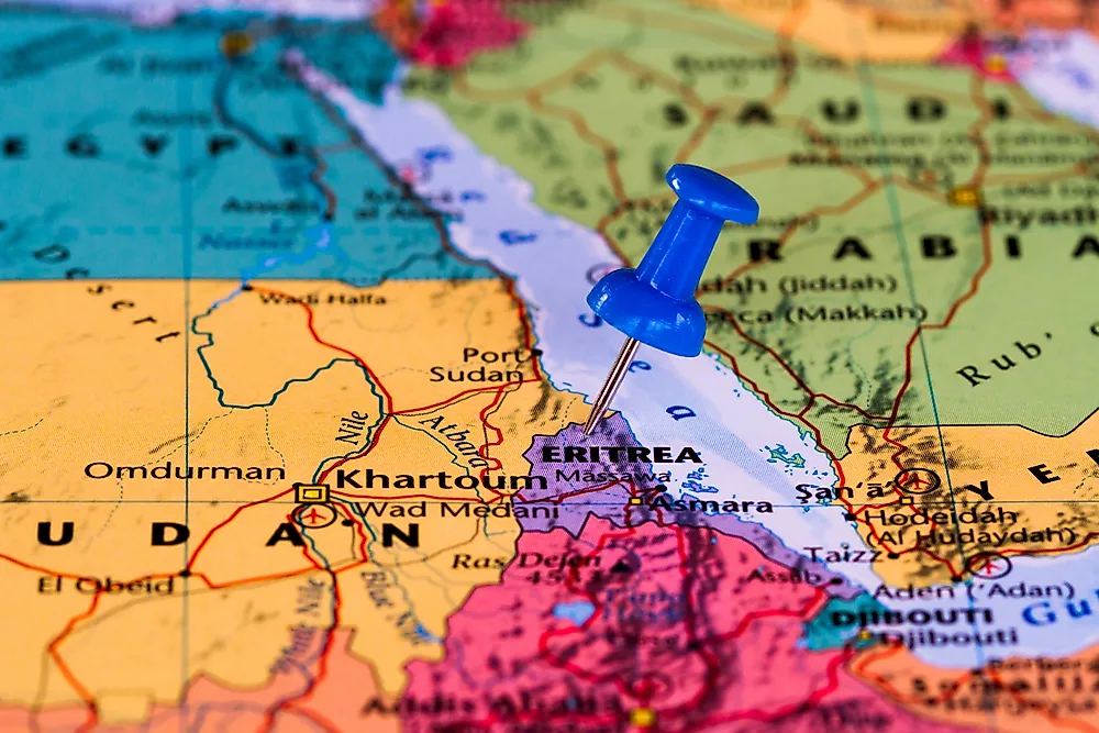 A map showing Eritrea's location.