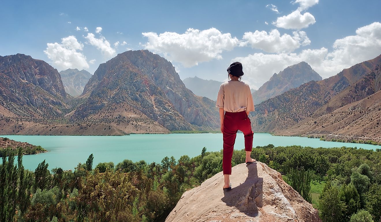 Overlooking Iskanderkul in the Fann Mountains, taken in Tajikistan.