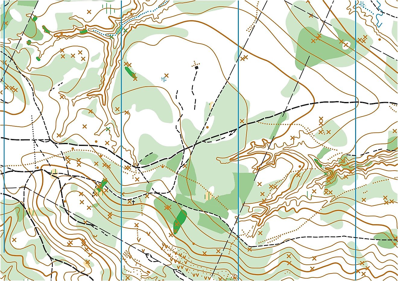 A topographic map. 