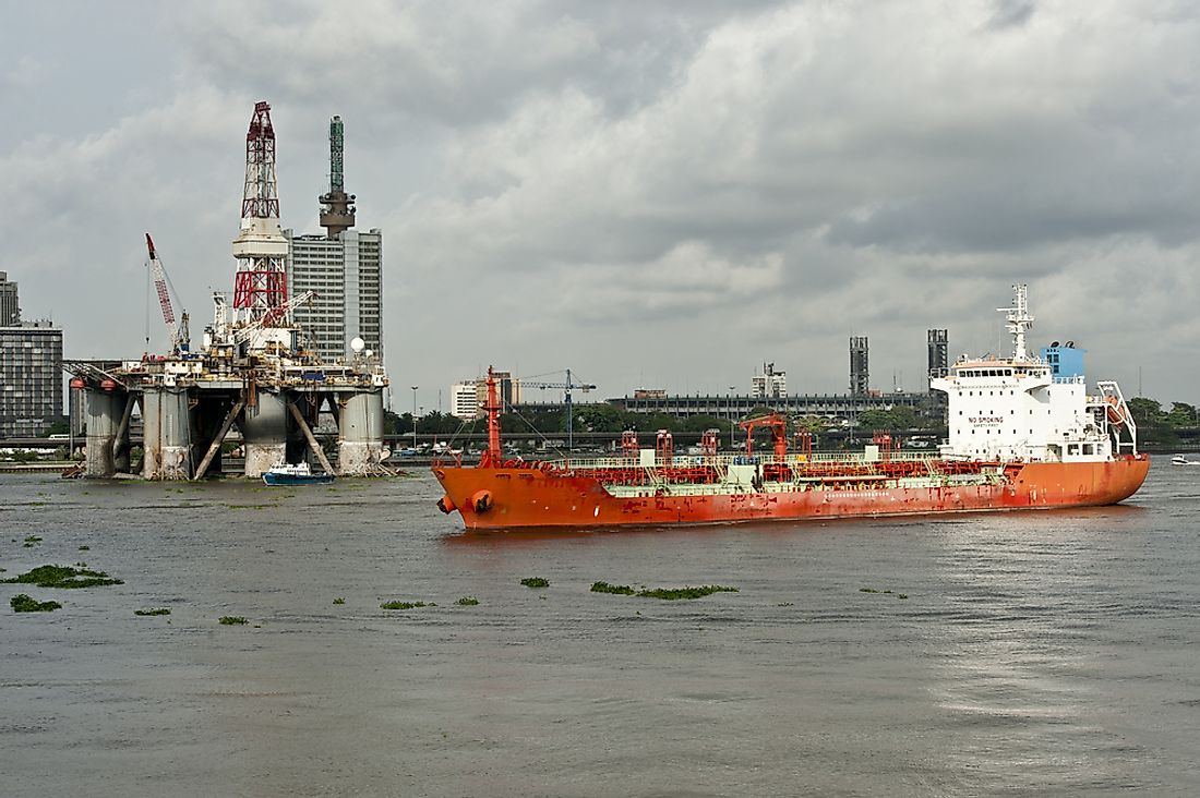 Oil rigs in Lagos, Nigeria. 