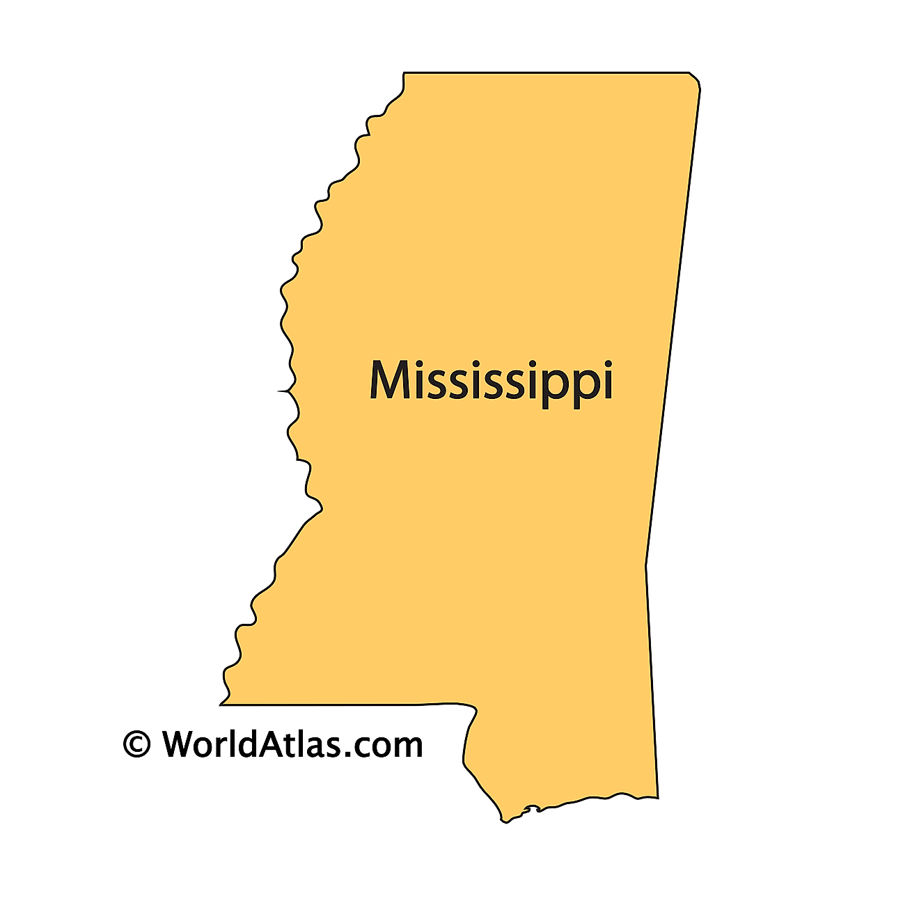 Outline Map of Mississippi