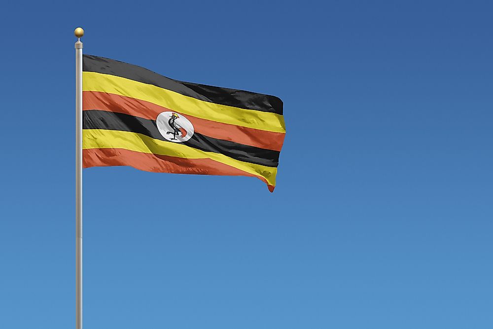 The flag of Uganda. 