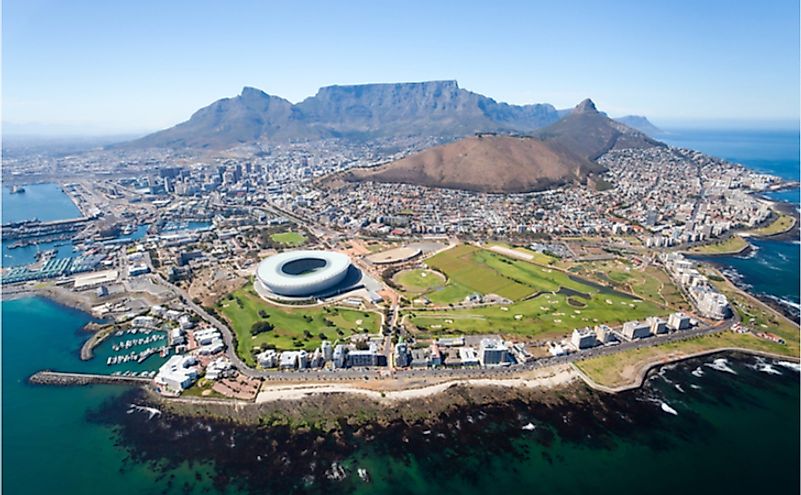 Aerial view of Cape Town, South Africa, one of the world's most beautiful cities.