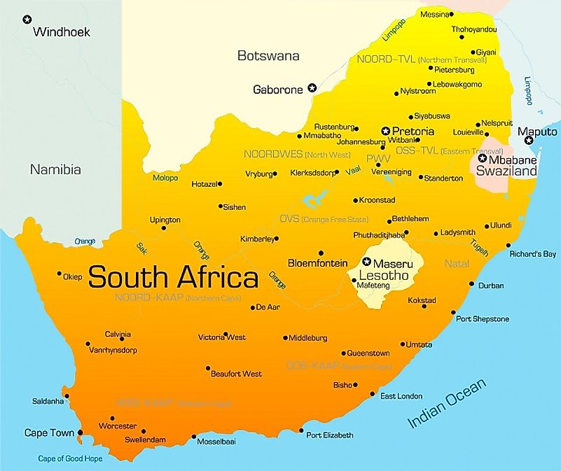 Lesotho is an example of an enclave, completely surrounded by South Africa.