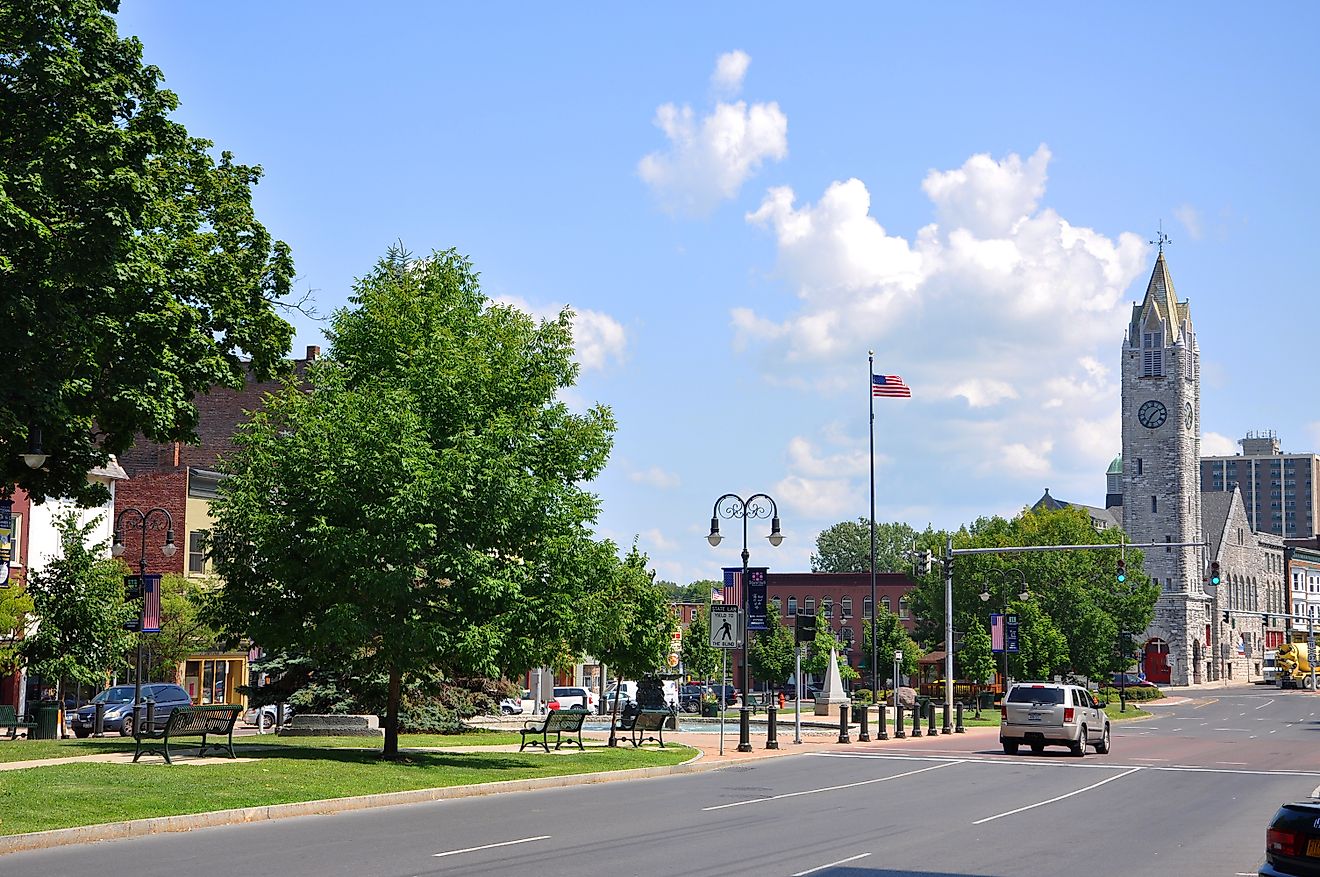 First Baptist Church in Public Square in downtown Watertown, Upstate New York. Editorial credit: Wangkun Jia / Shutterstock.com