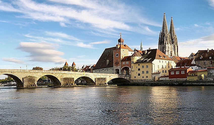 The Danube in Regensburg, Germany.