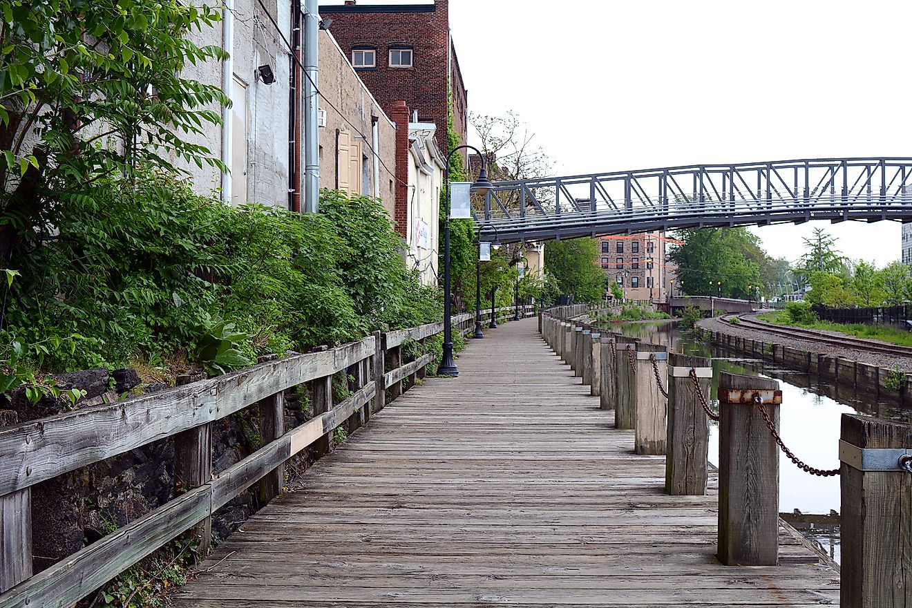 Boardwalk through the Manayunk neighborhood of Philadelphia.