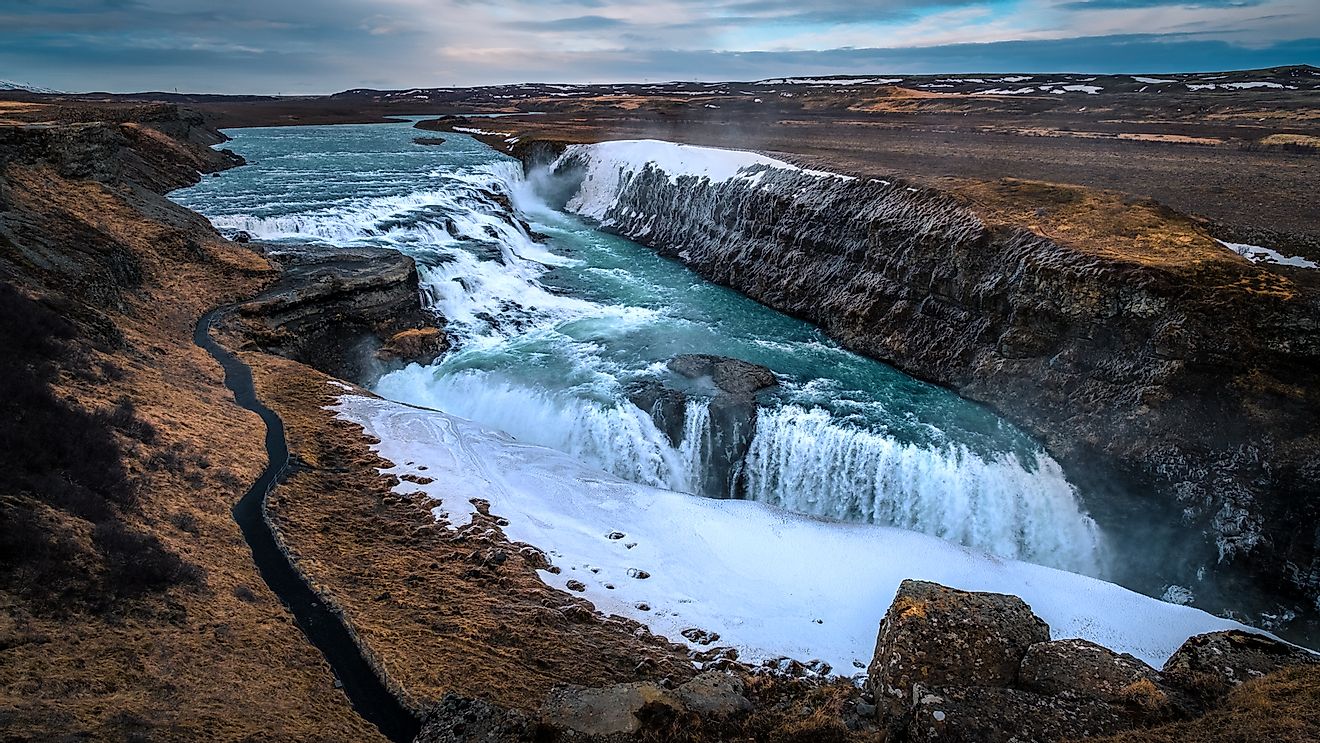 The famous Gullfoss Waterfall of Iceland. Image credit: Giuseppe Milo/Wikimedia.org