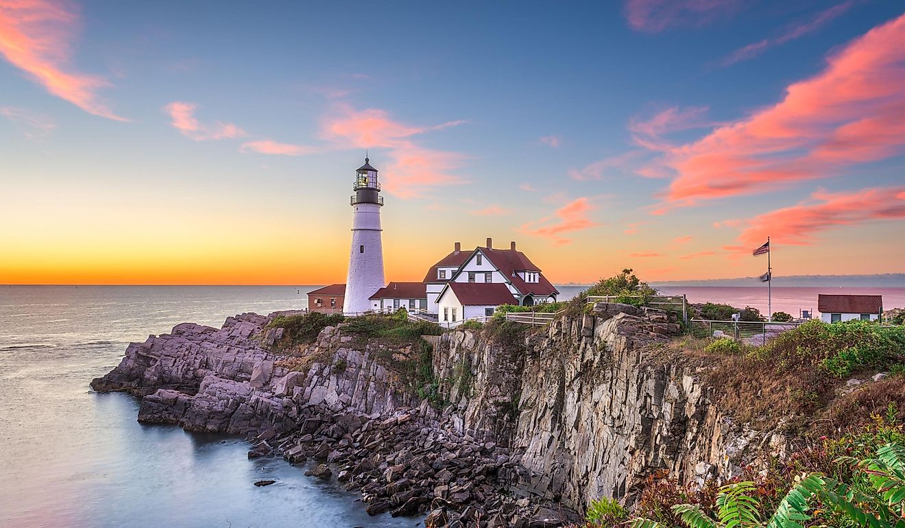 Portland, Maine, USA at the historic Portland Head Light.