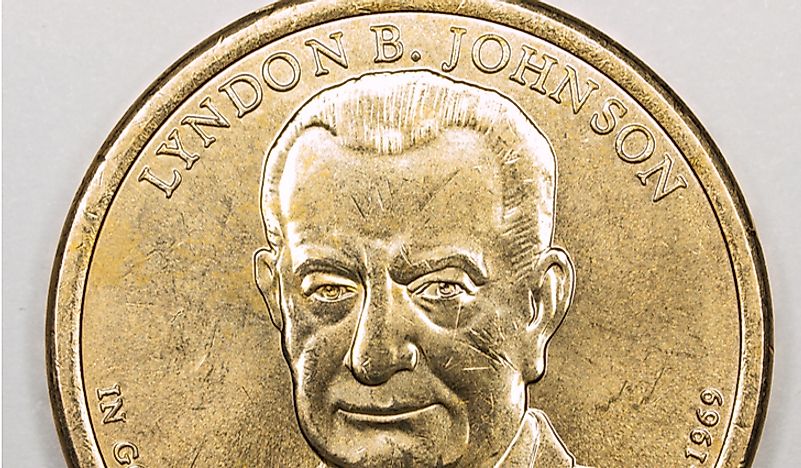 A Presidential coin featuring Lyndon B. Johnson. 