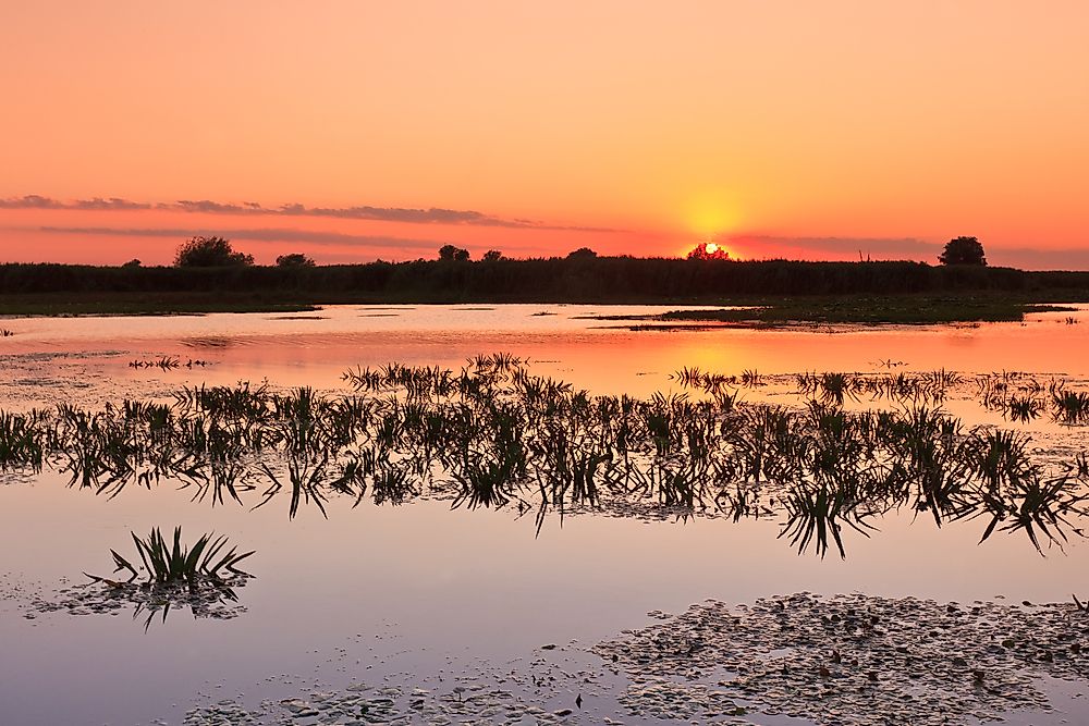 The Danube Delta mostly falls in Romania.