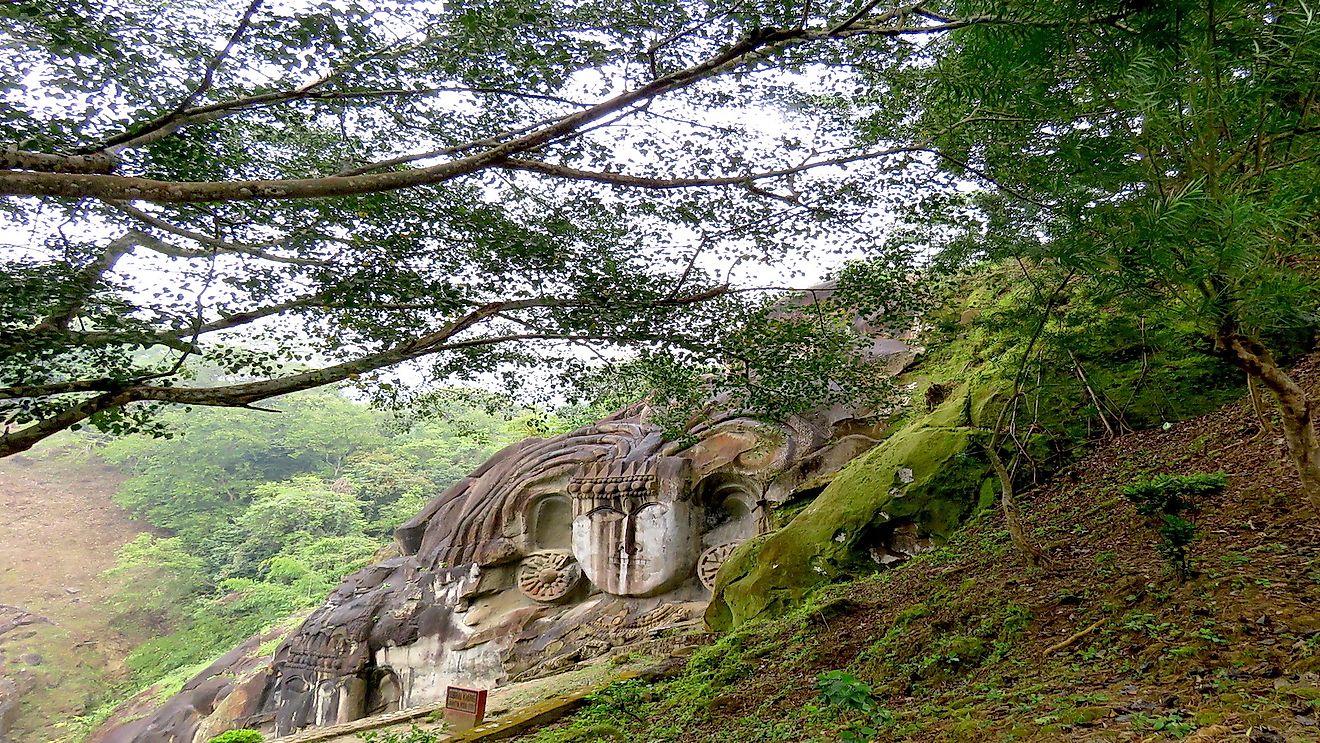 The archeological site at Unakoti. Image credit: Oishimaya Sen Nag