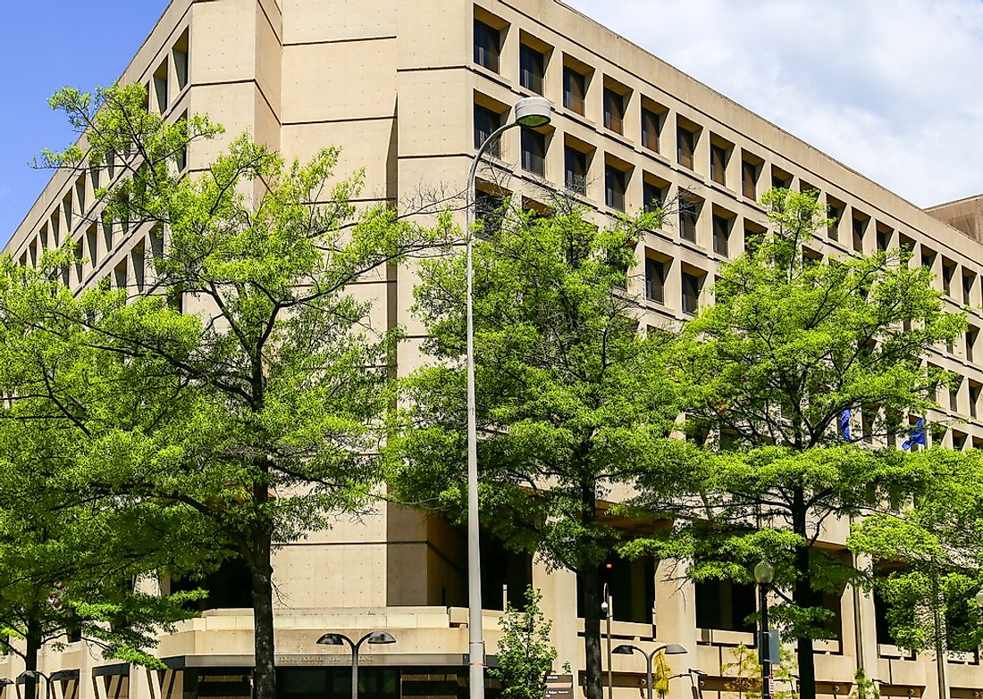 The FBI Headquarters, officially called the J. Edgar Hoover Building. 