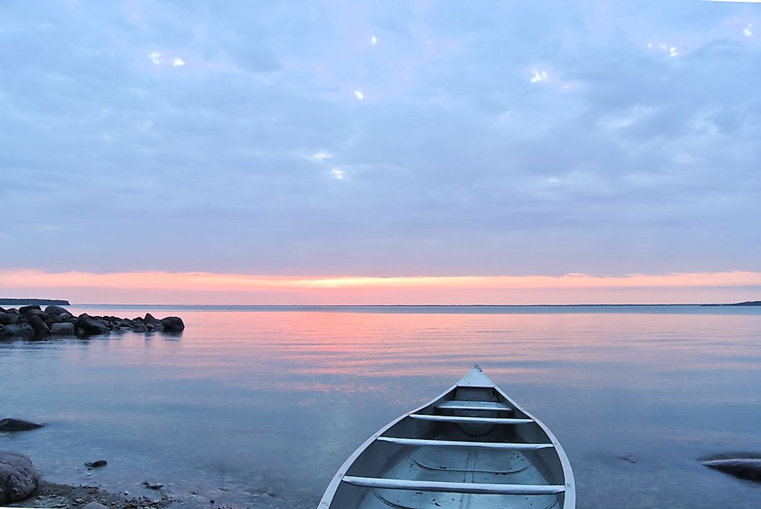 Lake Winnipeg, the largest lake in Manitoba.