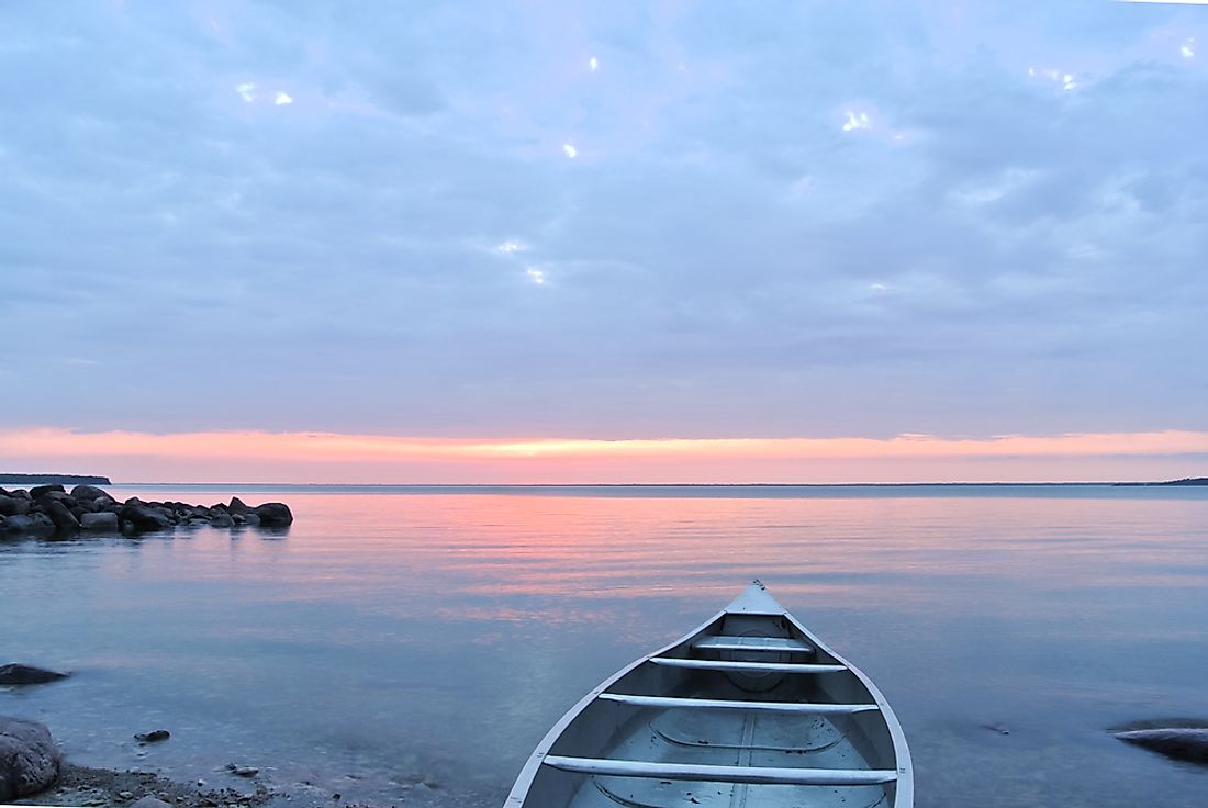 Lake Winnipeg, the largest lake in Manitoba. 