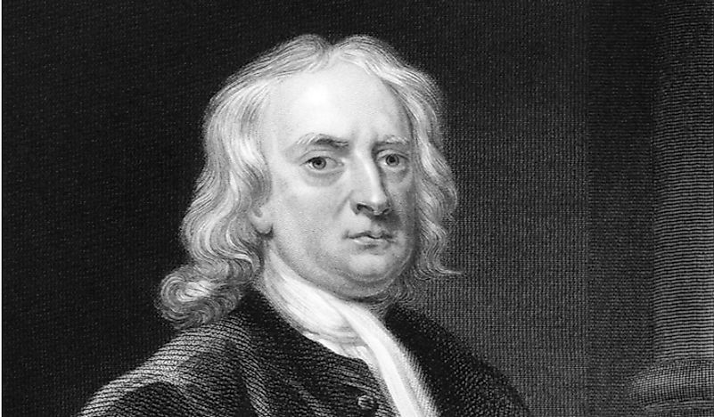 Portrait of Isaac Newton. 