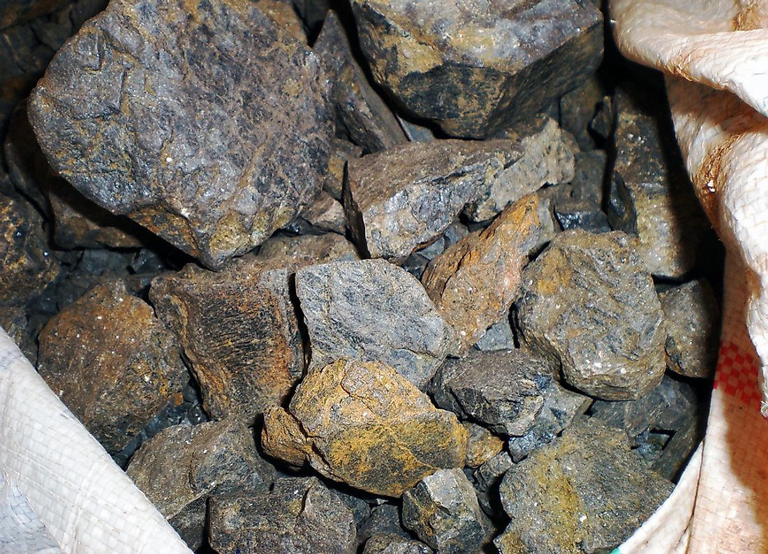 Coltan ore containing Tantalum and Niobium. 