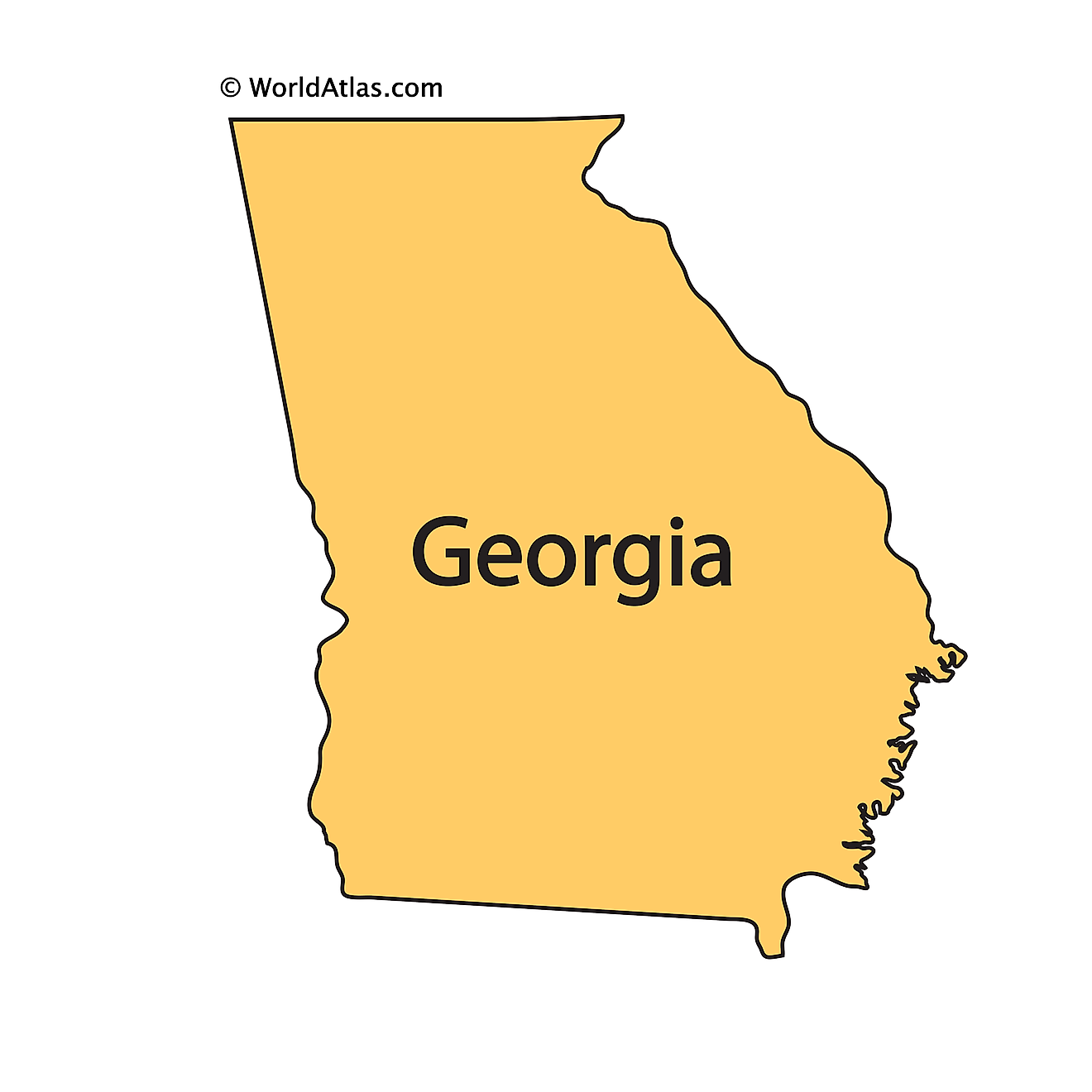 Outline Map of Georgia