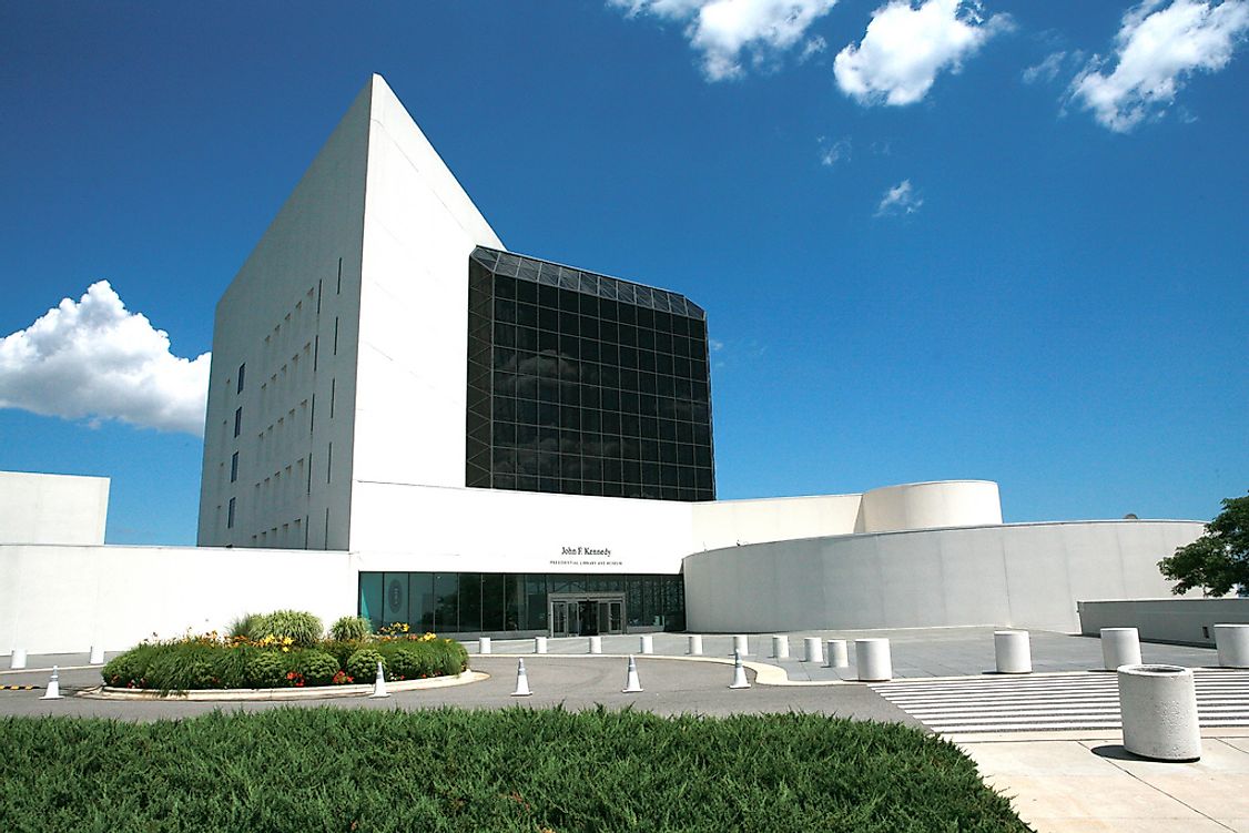 John F. Kennedy Presidential Library and Museum in Boston, US.