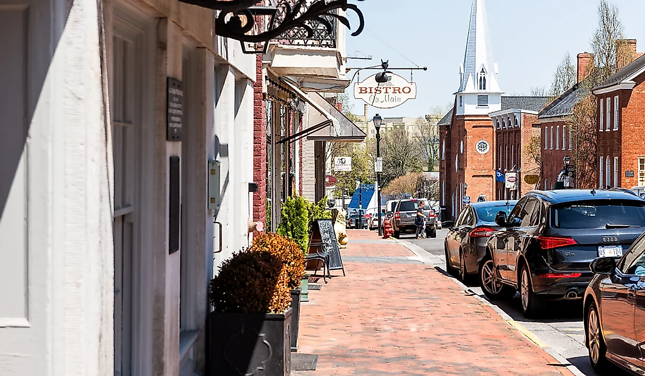 Historic downtown of Lexington, Virginia. Image credit Kristi Blokhin via Shutterstock.