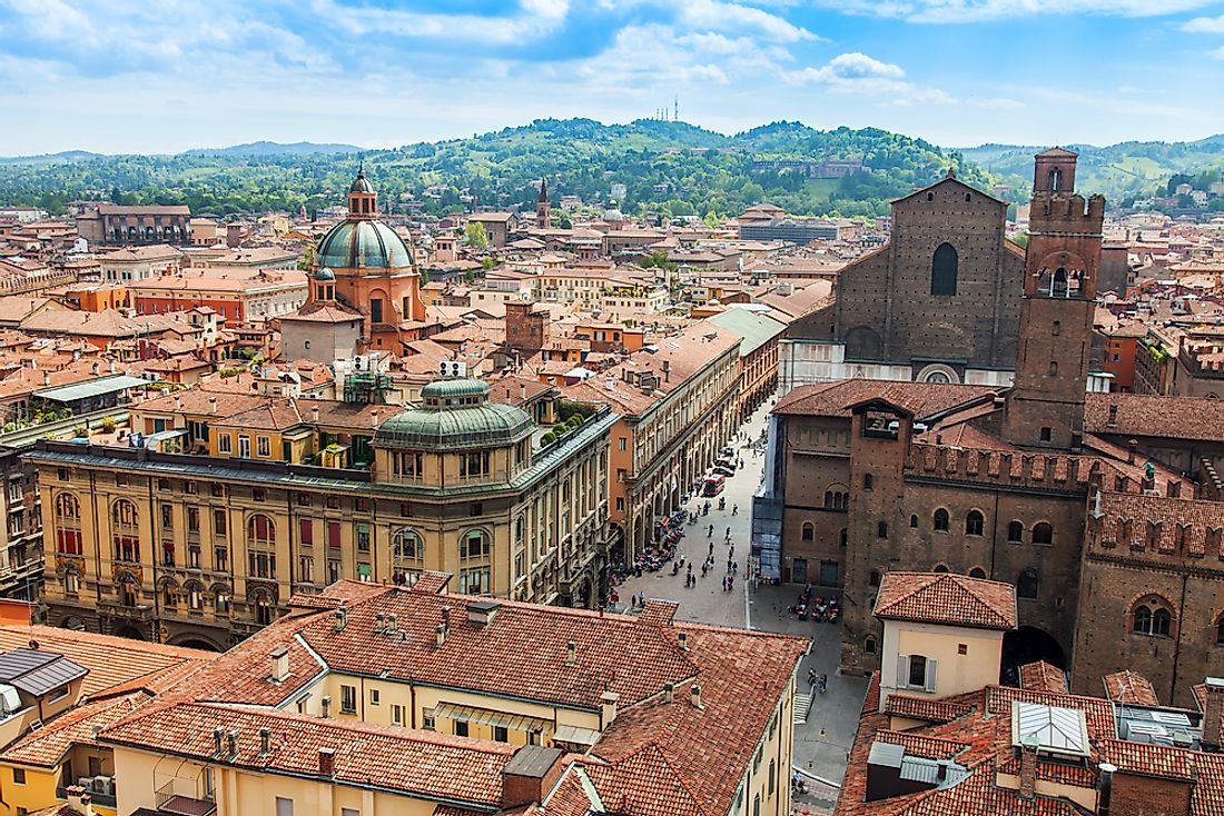 Bologna, in Emilia-Romagna, northeast Italy. 