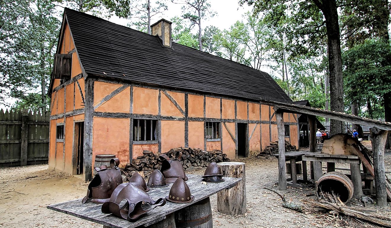 Jamestown Virginia Historical Building and Armour.