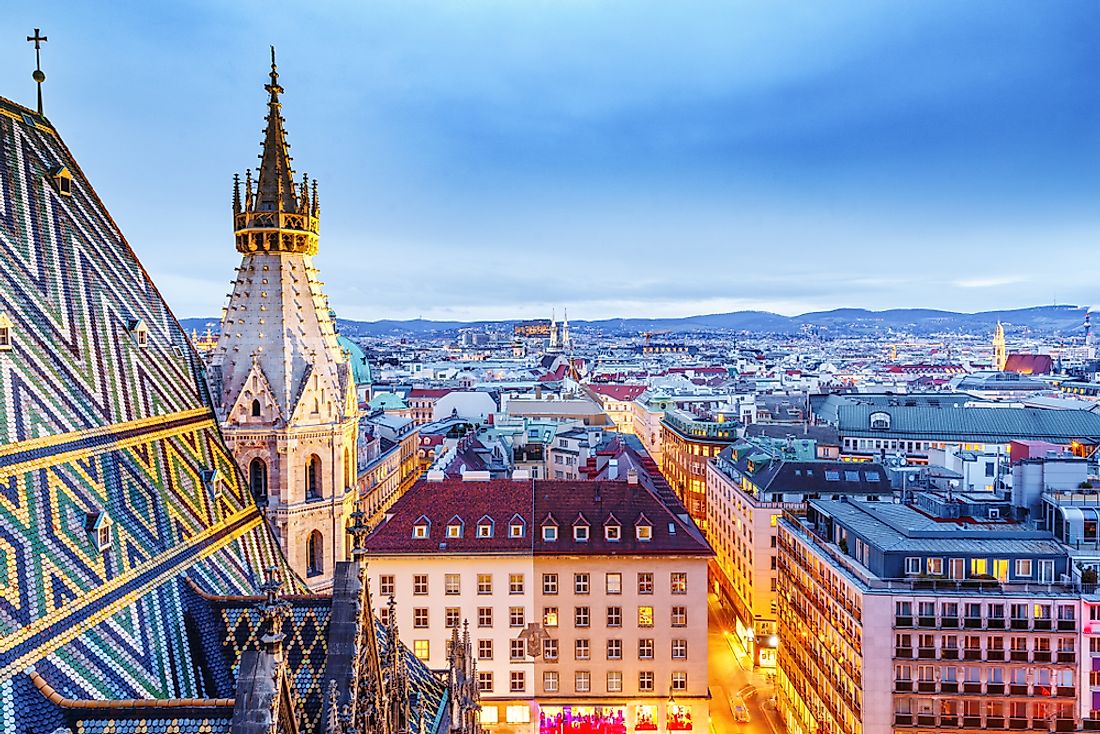 The colorful skyline of Vienna, Austria's capital and largest city.