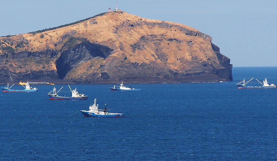 Fishing boats in the Korea Strait.