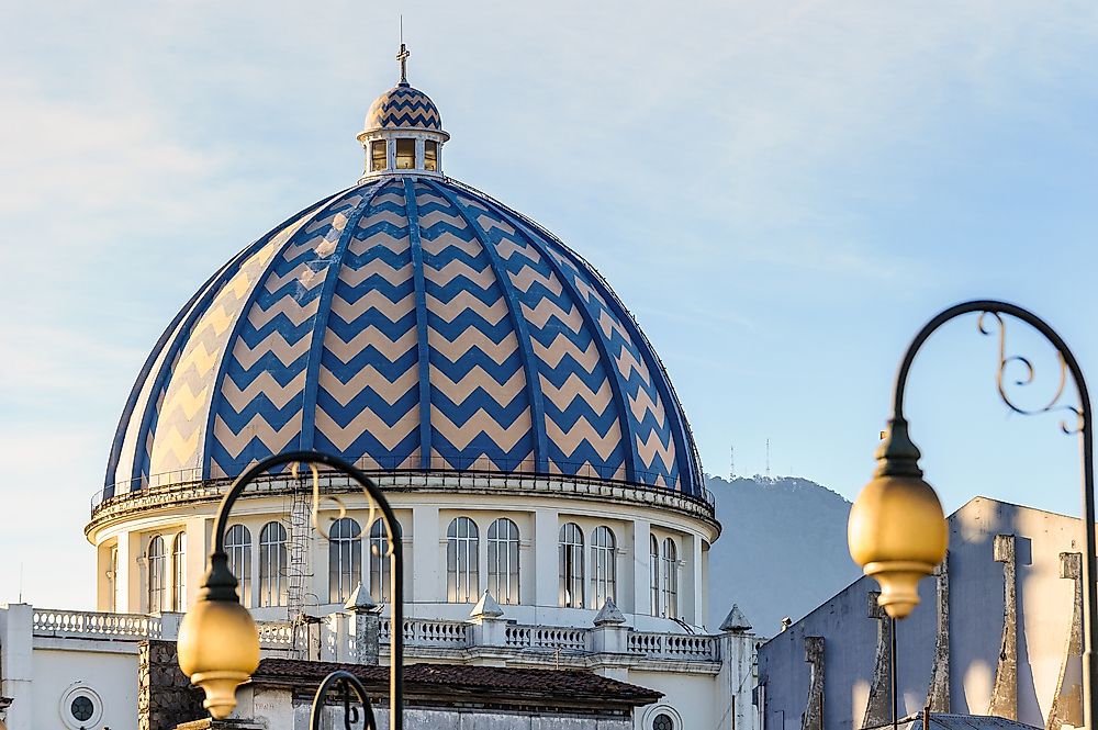 A cathedral in San Salvador, the capital of El Salvador. 