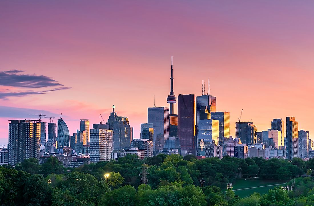 The sprawling skyline of Toronto, Ontario, Canada. 