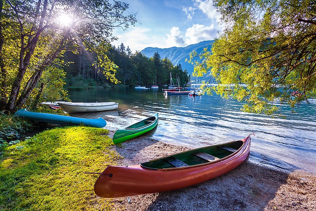 Bohinj Lake in the Slovenian Alps. 